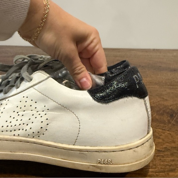 P448 John Python-Print Leather Low Top Sneakers - Picture 6 of 15